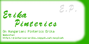 erika pinterics business card